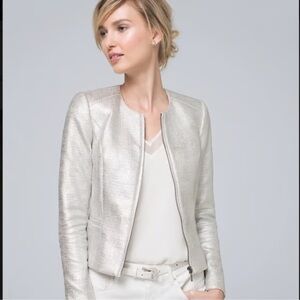 White House Black Market Metallic Tweed Blazer